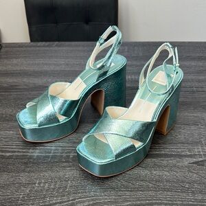 Dolce Vita Electric Blue Metallic Platform Heels